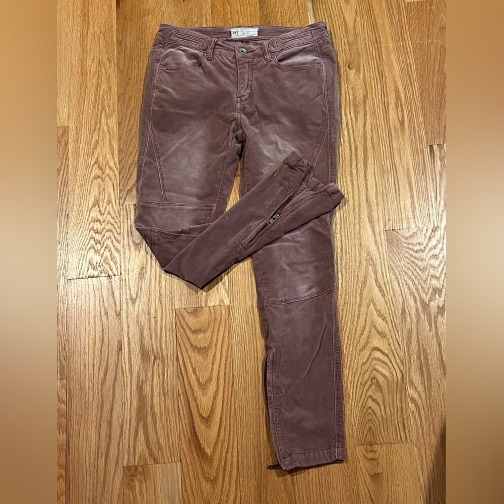 FREE PEOPLE Women's Velvet‎ Velour Skinny Jeans with Ankle Zippers Size 27